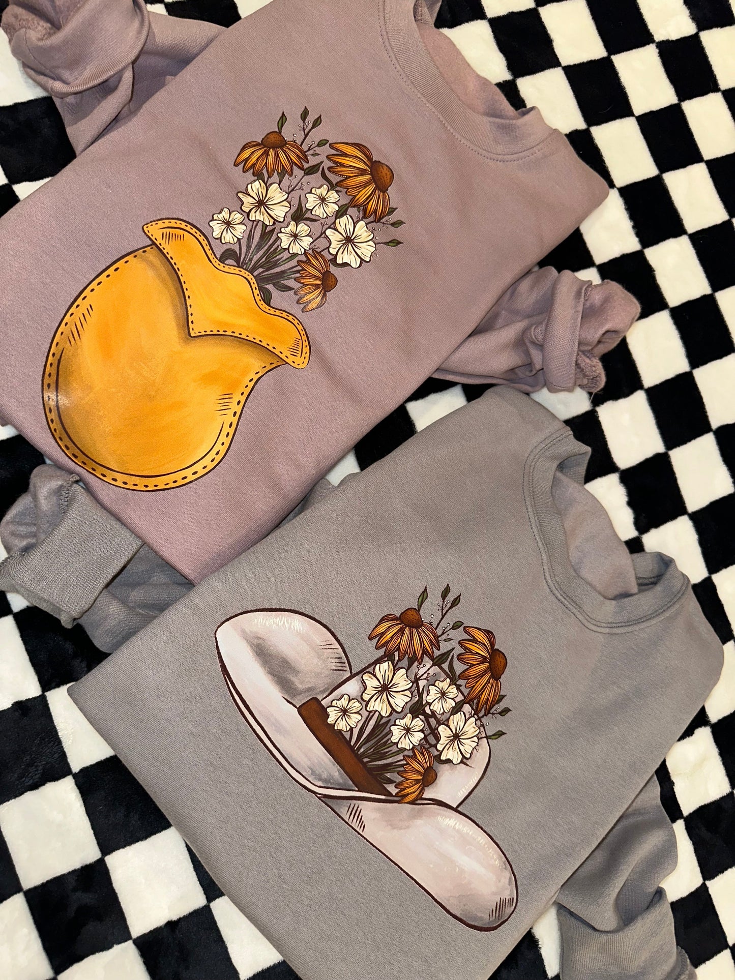 Floral Silver Belly Hat Crewneck