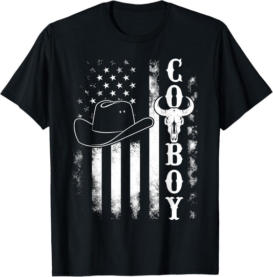 Western Country Men Teen Boy Kid Rodeo Southern Retro Cowboy T-Shirt